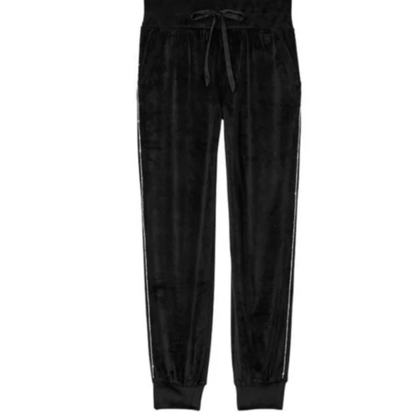 Victoria’s Secret On Point Velour Embellished Joggers in Black sz xs - Picture 2 of 4